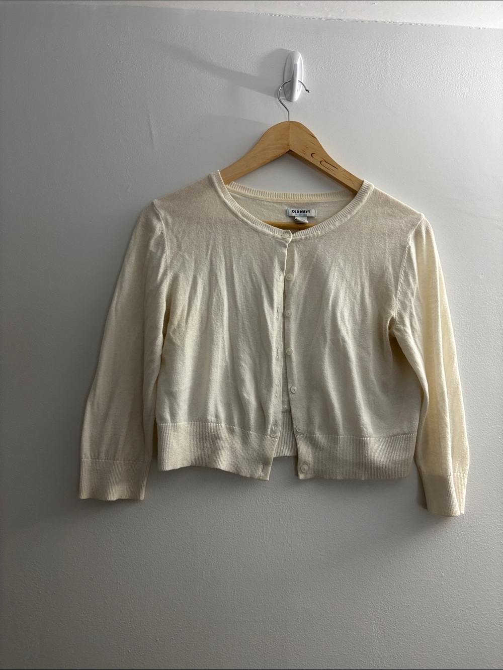 Old Navy Ivory Button-Up Women's Cardigan Sweater
